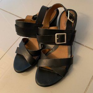 Sofft Euro Soft Black Leather sandals "Maria"
